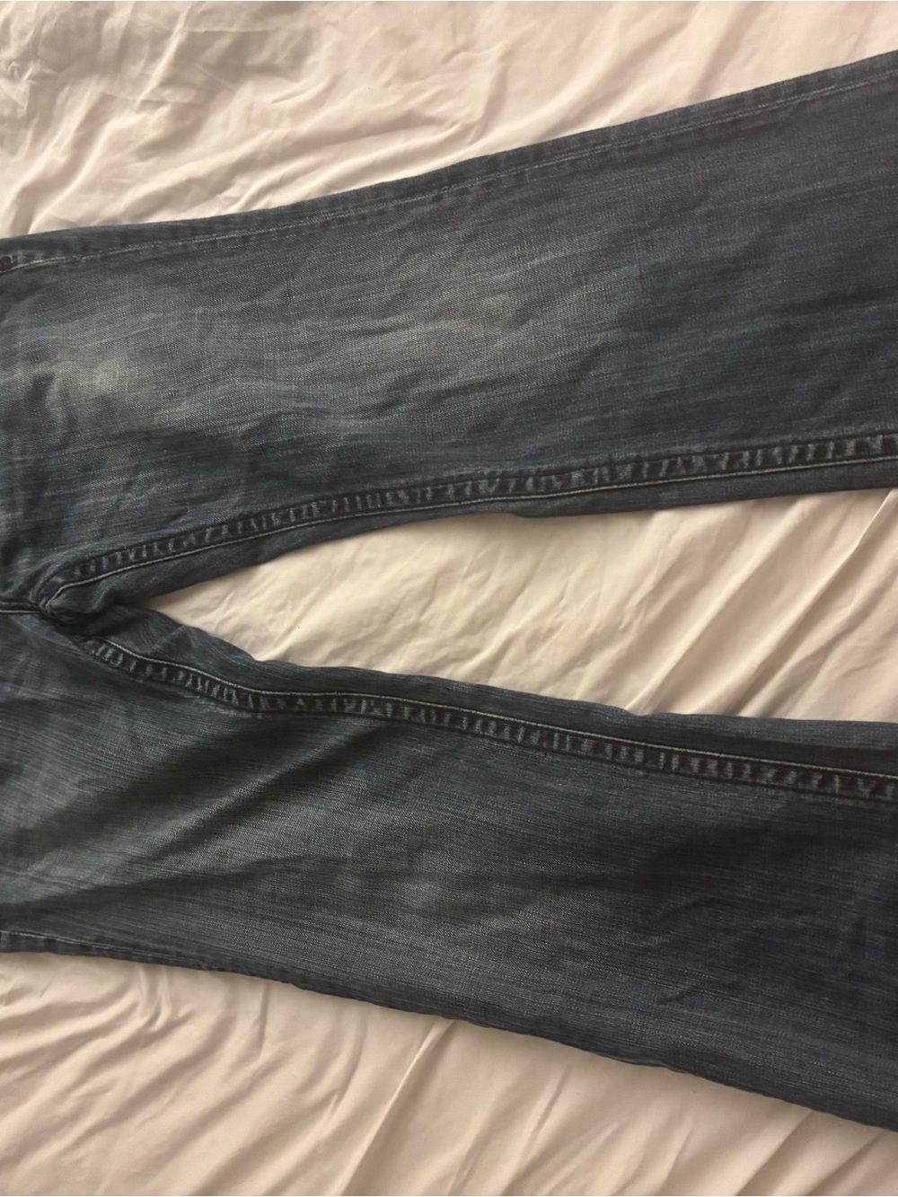 Affliction Men’s Boot Cut Jeans in Washed Blue